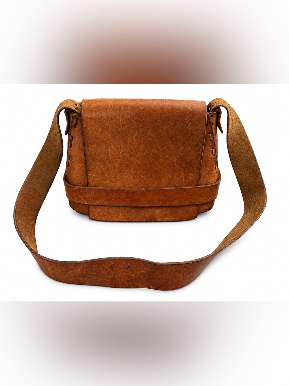Handcrafted Leather Messenger Bag Brown Heritage Crossbody